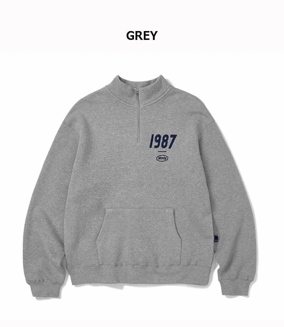 87MM  |Unisex Street Style Long Sleeves Plain Cotton Oversized Logo