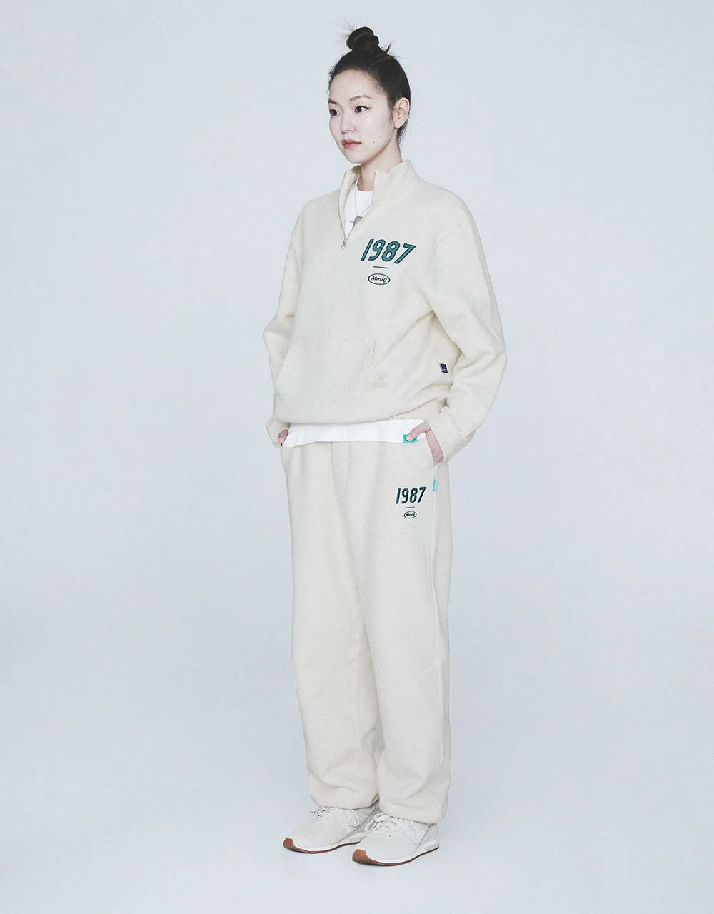 87MM  |Unisex Street Style Long Sleeves Plain Cotton Oversized Logo