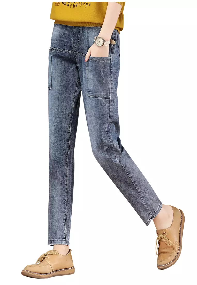 A-IN GIRLS Elasticated Waist Panel Jeans