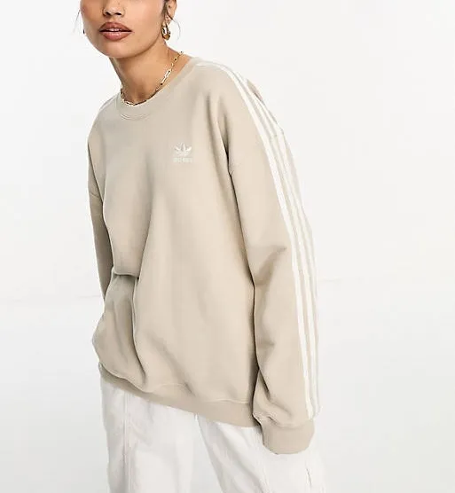 adidas  |Stripes Sweat Street Style Long Sleeves Plain Cotton Logo