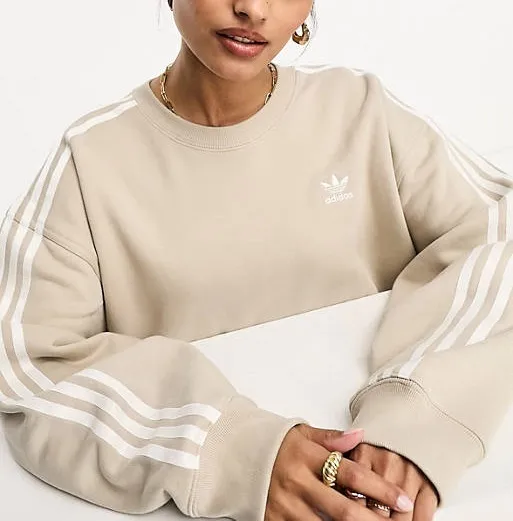 adidas  |Stripes Sweat Street Style Long Sleeves Plain Cotton Logo