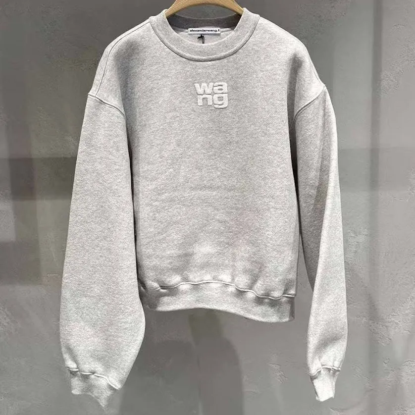 Alexander Wang  |Crew Neck Street Style Long Sleeves Plain Cotton Logo