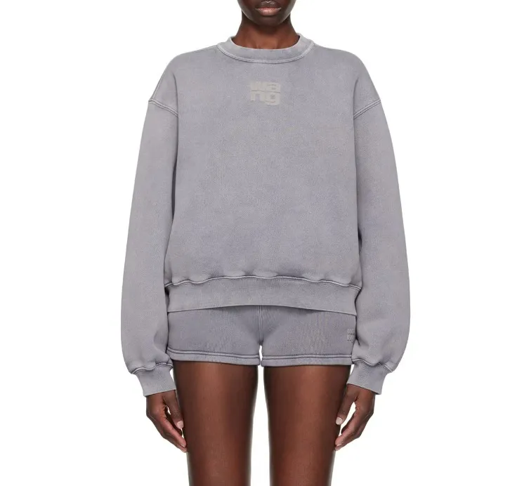 Alexander Wang  |Crew Neck Street Style Long Sleeves Plain Logo