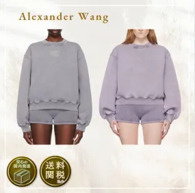 Alexander Wang  |Crew Neck Street Style Long Sleeves Plain Logo