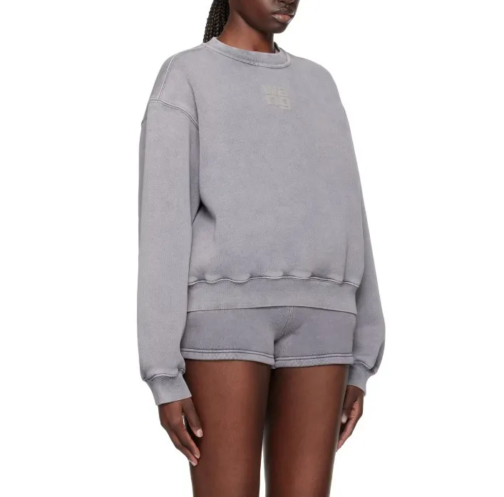 Alexander Wang  |Crew Neck Street Style Long Sleeves Plain Logo