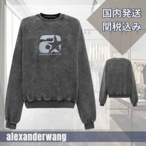 Alexander Wang  |Street Style Long Sleeves Plain Oversized Logo