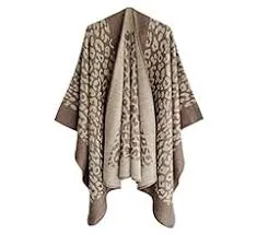 Animal print poncho