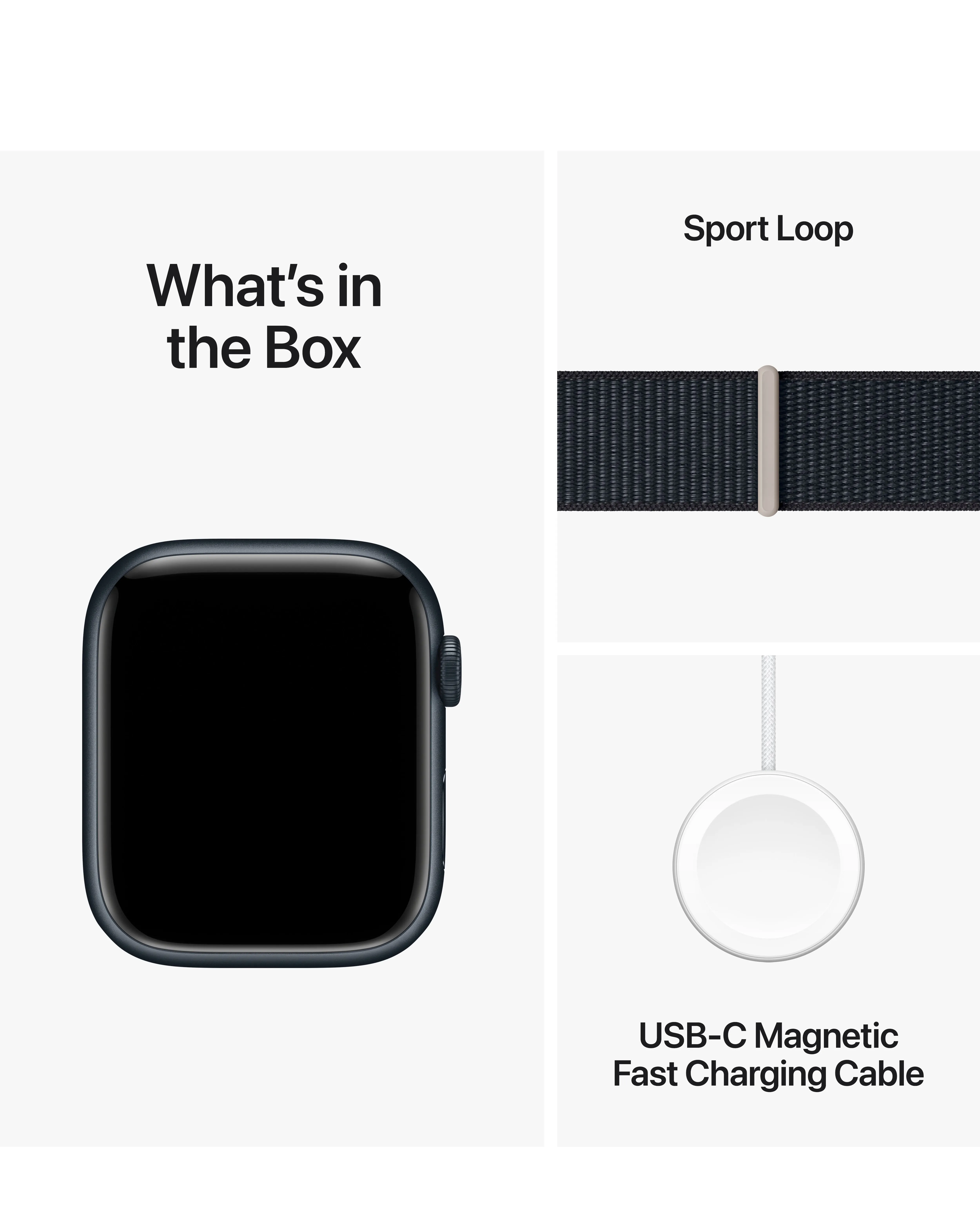 Apple Watch Series 9 GPS 45mm Midnight Aluminium Case, Midnight Sport Loop | Simply Be