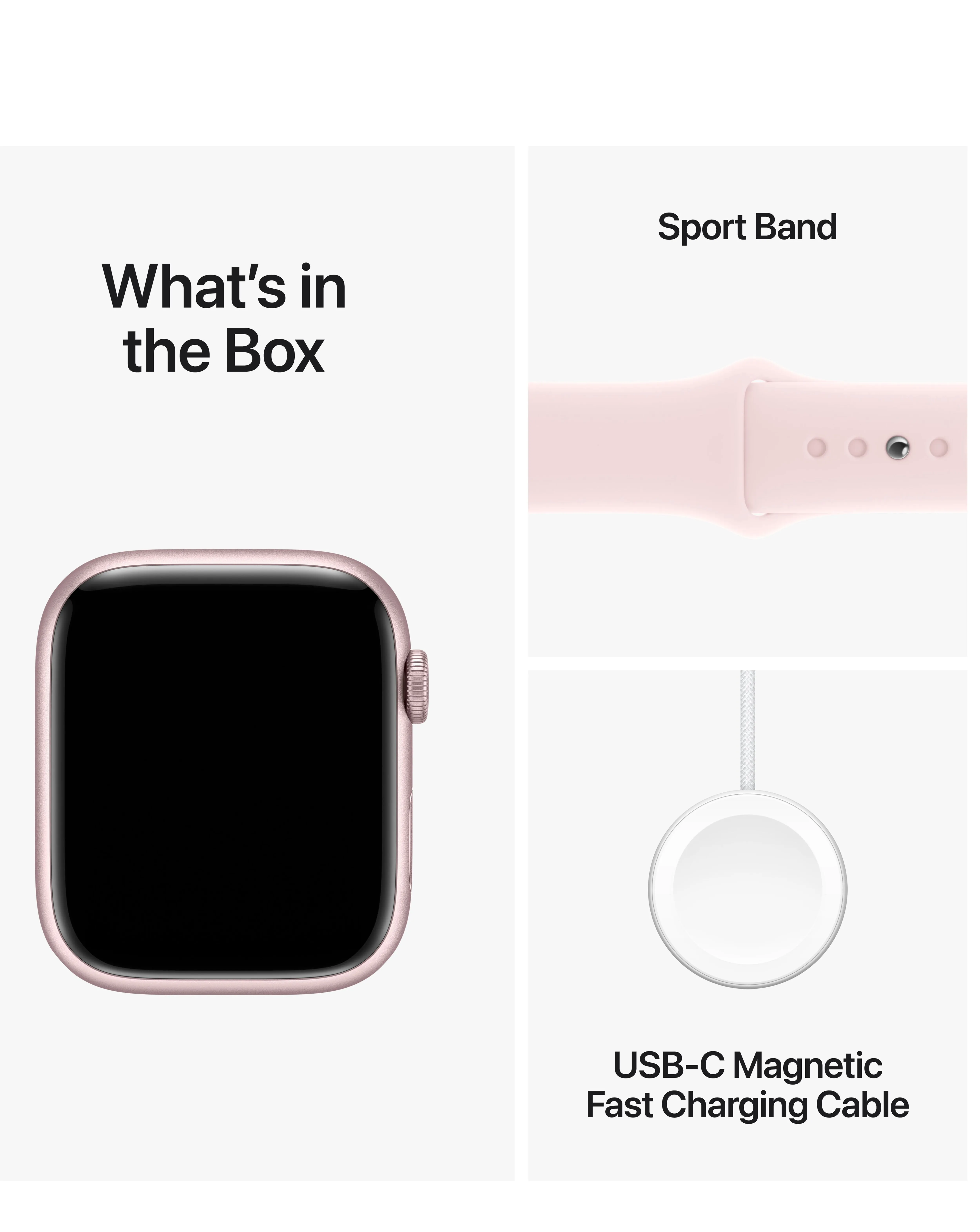 Apple Watch Series 9 GPS 45mm Pink Aluminium Case, Light Pink Sport Band - S/M | Simply Be