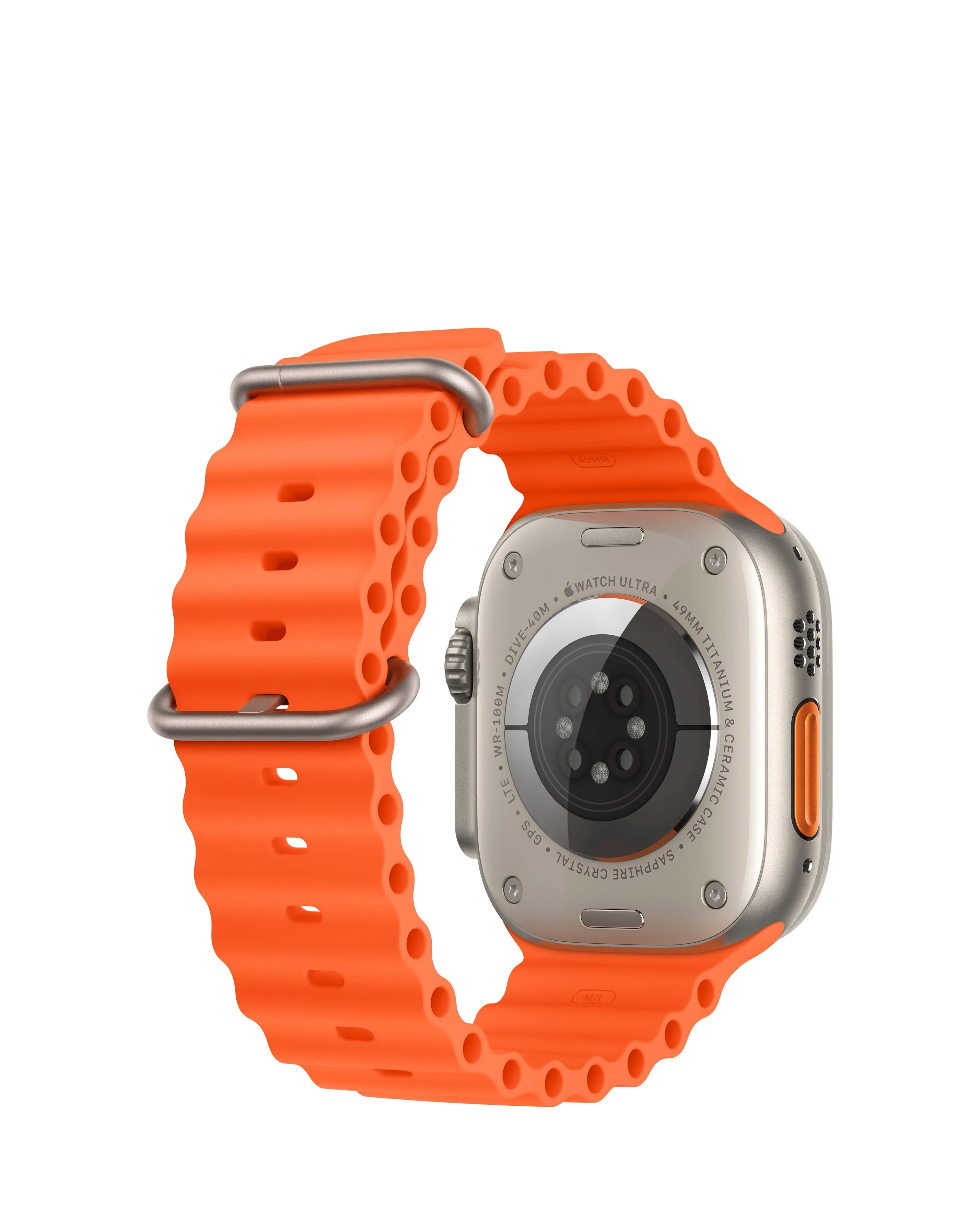 Apple Watch Ultra 2 GPS + Cellular, 49mm Titanium Case with Orange Ocean Band | Simply Be