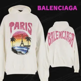 BALENCIAGA  |Long Sleeves Plain Cotton Oversized Super-long Sleeves Logo