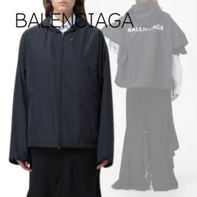 BALENCIAGA  |Unisex Nylon Street Style Long Sleeves Plain Oversized Logo