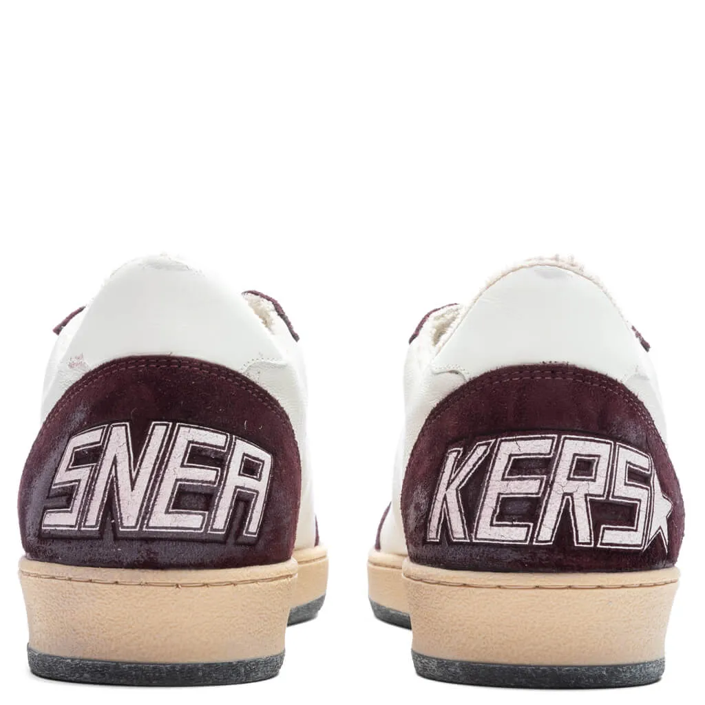 Ball Star Suede Sneaker - Red Wine/White