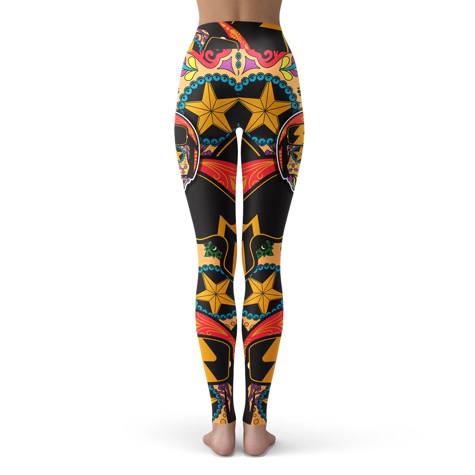 Biker Sugar Skull Leggings