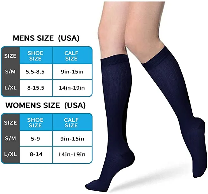 Blue Orange Compression Blood Circulation Promotion Slimming Socks for Men