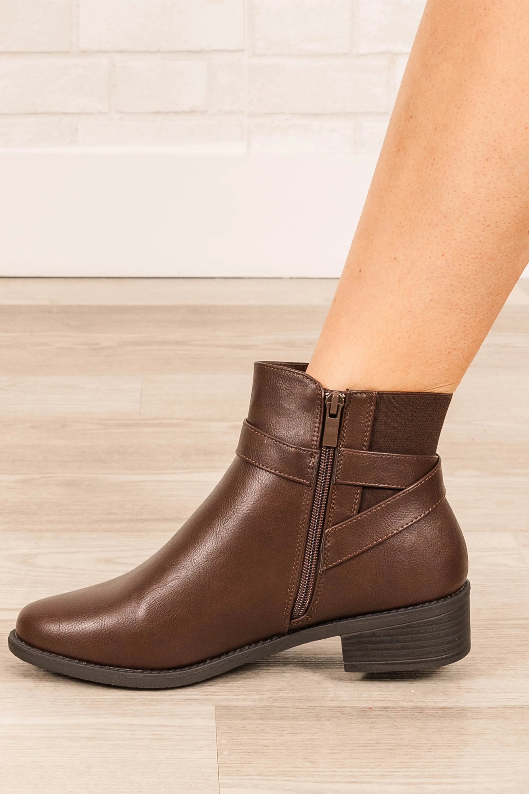 Buckle Down Booties, Brown