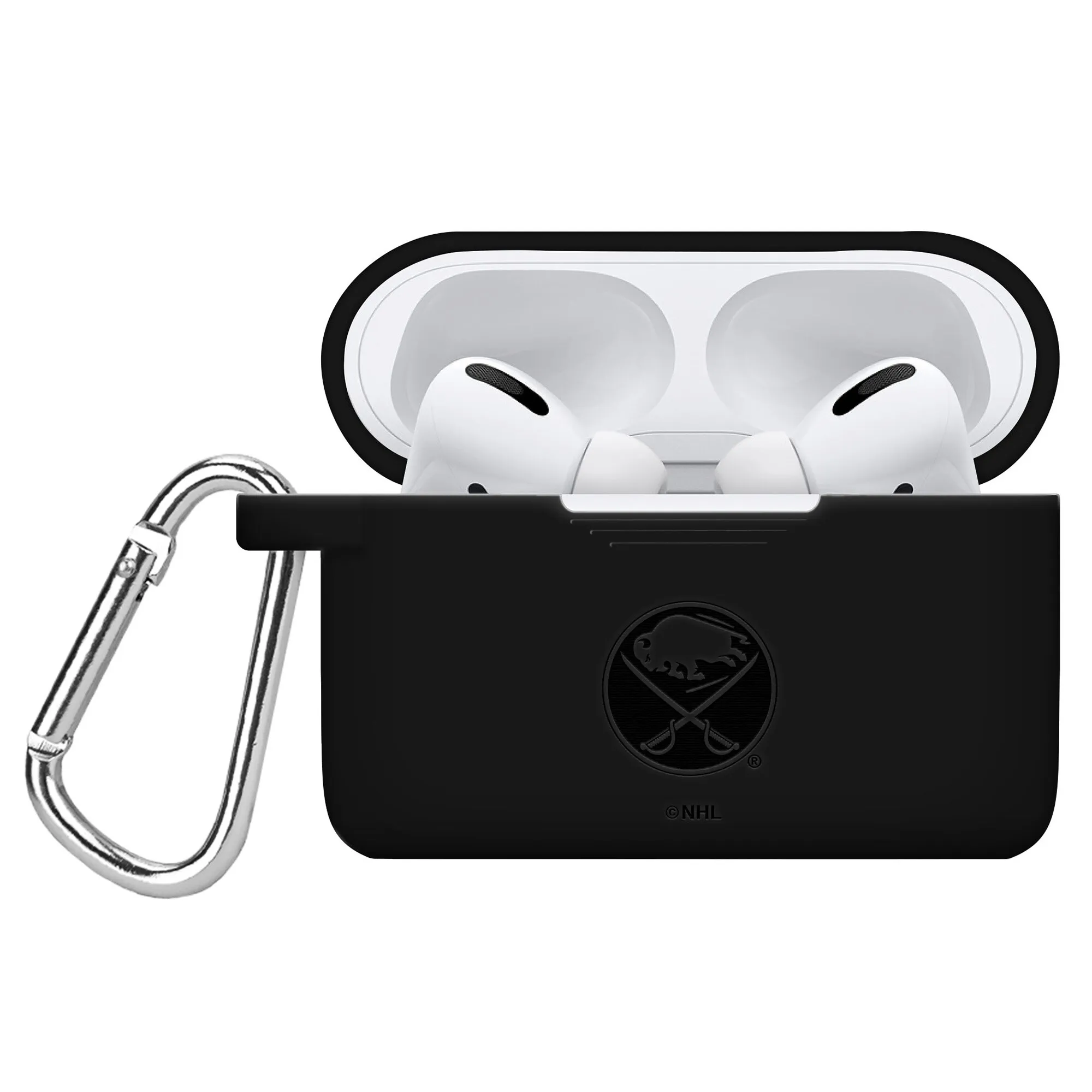 Buffalo Sabres Black Debossed Silicone Airpods Pro Case Cover