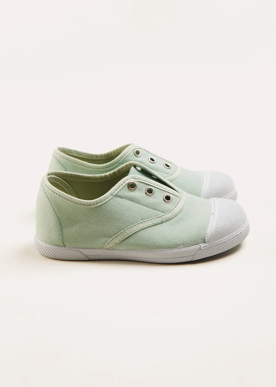 Canvas Plimsolls in Green (20-34EU)