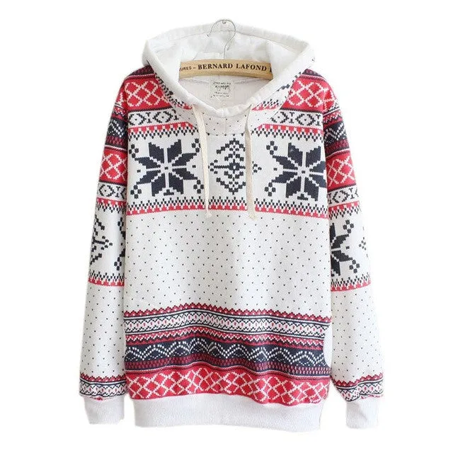 Christmas Women Hoodies Sweatshirts Jumper Casual Women Loose Autumn Hooded Pullovers Tops Moletom Feminino Com Capuz#A131 SM6