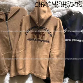 CHROME HEARTS  |Unisex Cashmere Blended Fabrics Street Style Long Sleeves