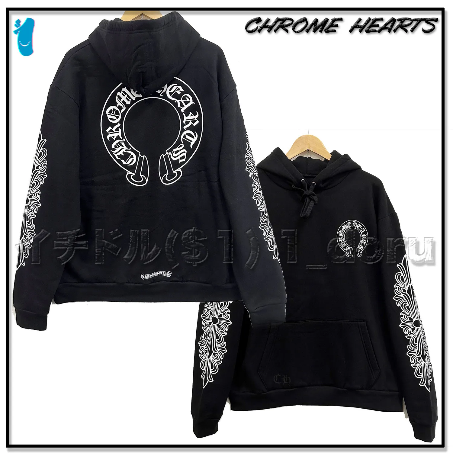 CHROME HEARTS  |Unisex Street Style Long Sleeves Cotton Logo Hoodies