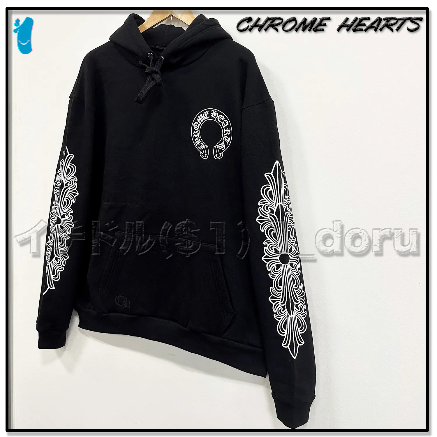 CHROME HEARTS  |Unisex Street Style Long Sleeves Cotton Logo Hoodies