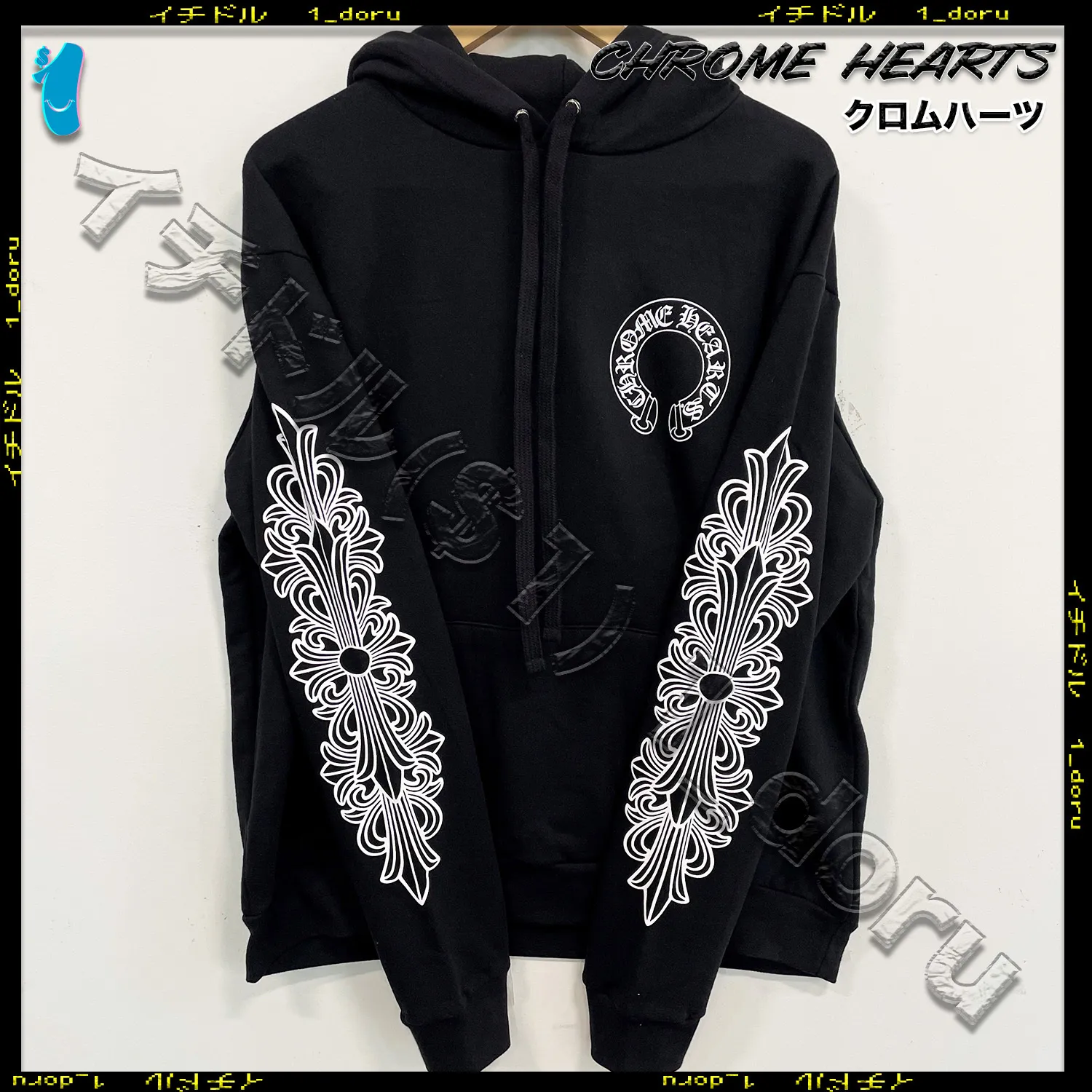 CHROME HEARTS  |Unisex Street Style Long Sleeves Cotton Logo Hoodies