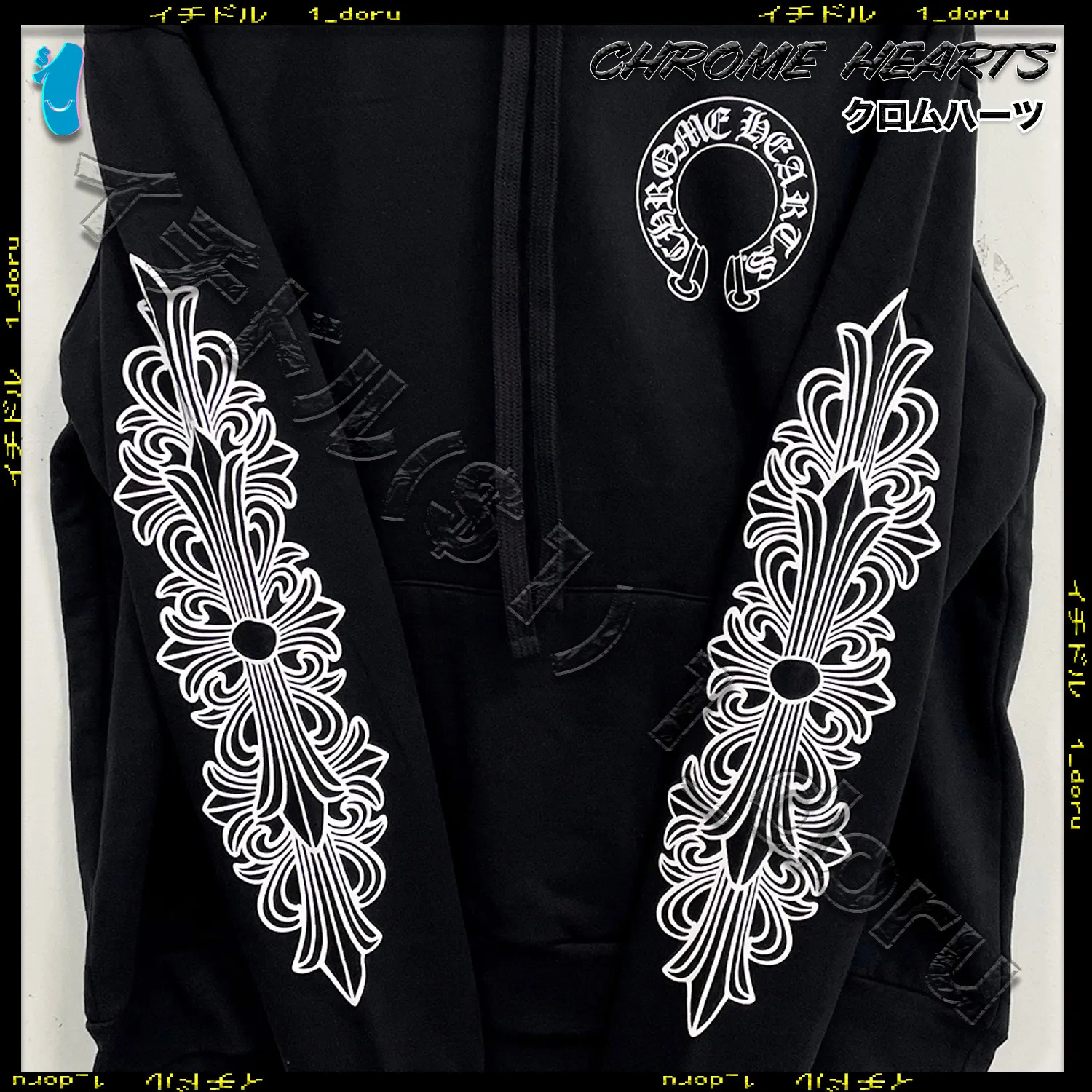 CHROME HEARTS  |Unisex Street Style Long Sleeves Cotton Logo Hoodies