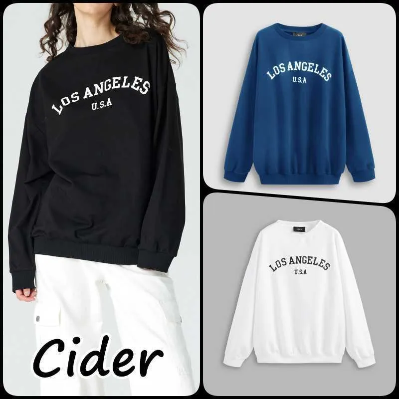 Cider  |Street Style Long Sleeves Cotton Oversized Logo