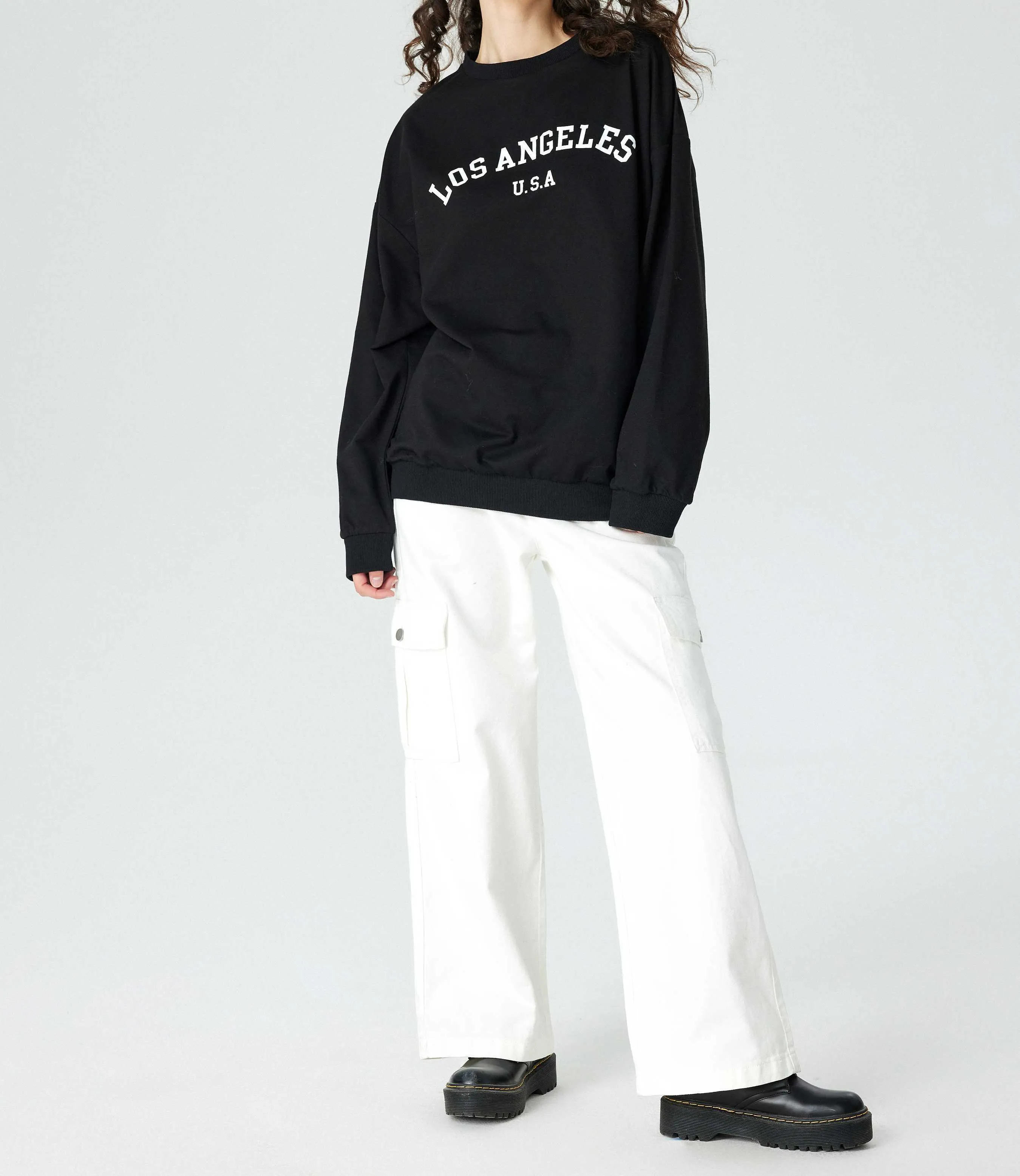 Cider  |Street Style Long Sleeves Cotton Oversized Logo