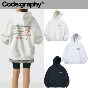 Code graphy  |Heart Unisex Street Style Long Sleeves Logo Hoodies