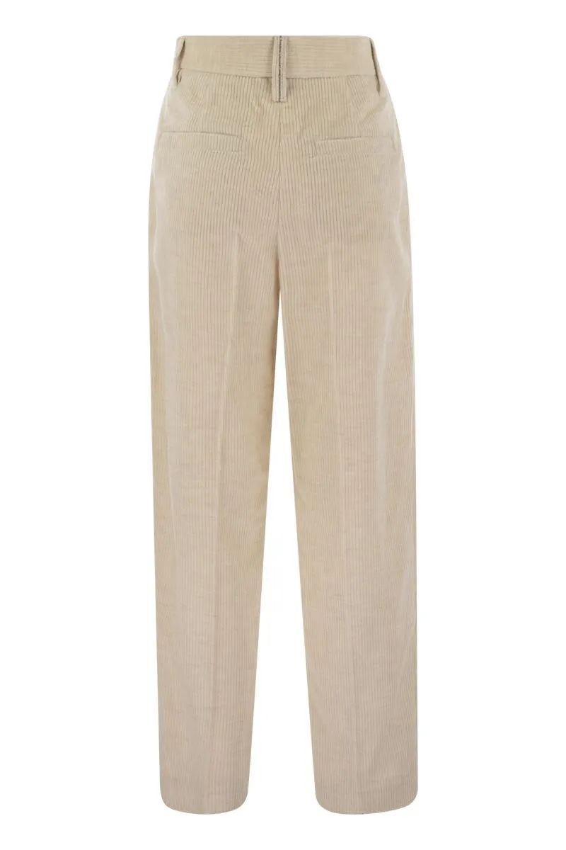 COTTON BLEND TROUSERS