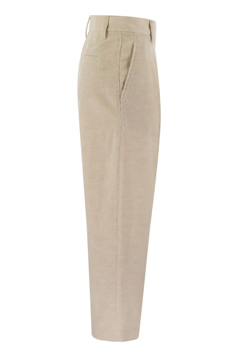 COTTON BLEND TROUSERS