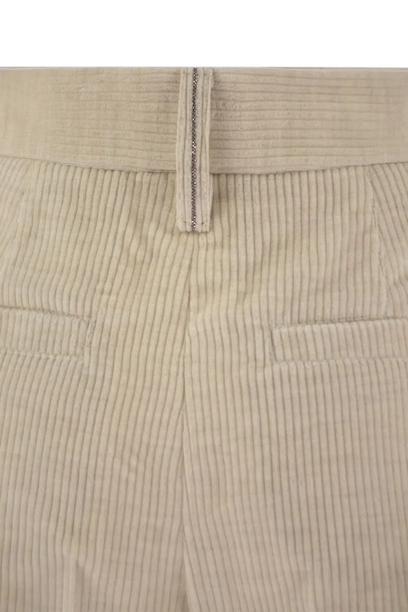 COTTON BLEND TROUSERS