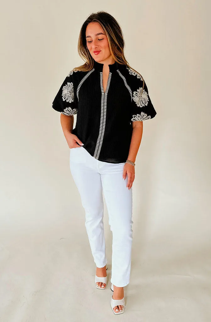 DOWN BAD TEXTURED BLOUSE