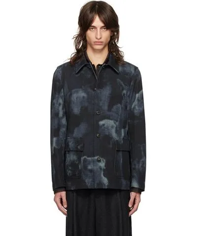 Dries Van Noten Blue Printed Jacket