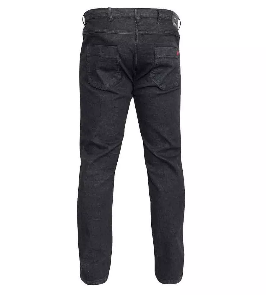 Duke London Big Mens Black Relaxed Comfort Fit Stretch Jeans With Elasticated Waist (BALFOUR)