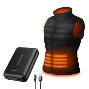 Electric Unisex Heated Vest and 10000mAh Power Bank Bundle