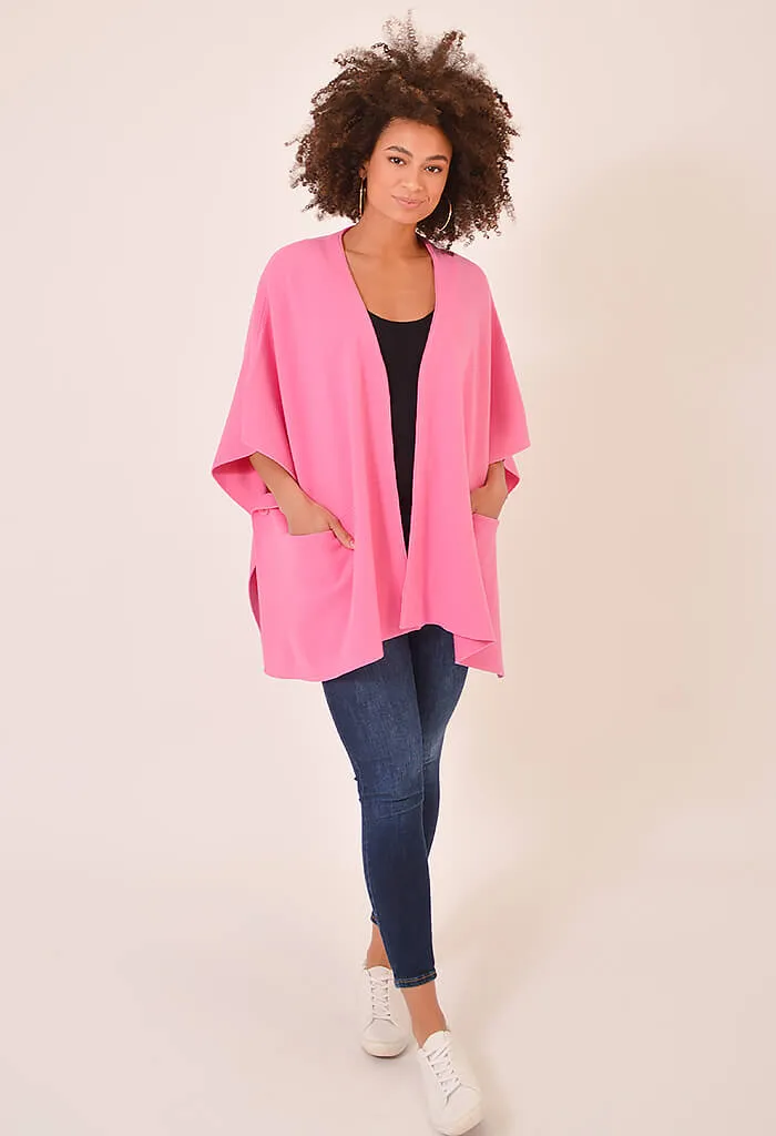 Elle Poncho-Pink