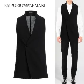 EMPORIO ARMANI  |Button-down Plain Vests & Gillets