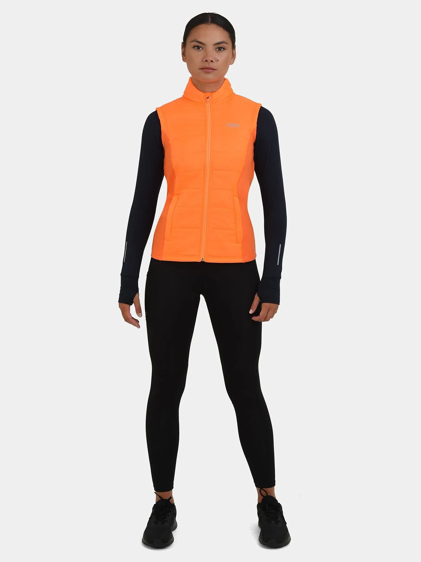 Excel Padded Running Gilet For Women With Zip Pockets & Reflective Strips