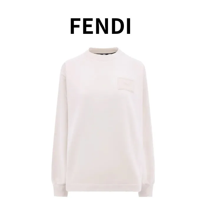 FENDI  |Crew Neck Street Style Long Sleeves Cotton Logo