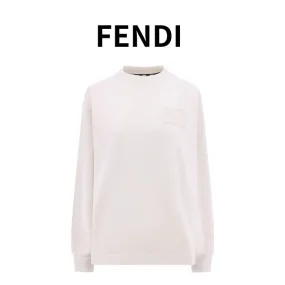 FENDI  |Crew Neck Street Style Long Sleeves Cotton Logo