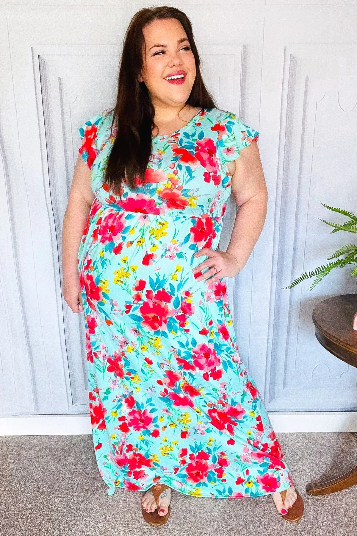 Floral Fit & Flare Maxi Dress