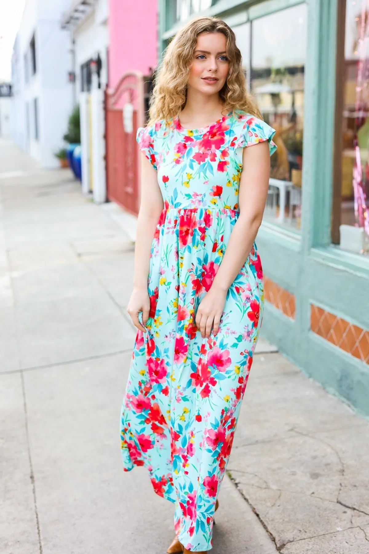 Floral Fit & Flare Maxi Dress