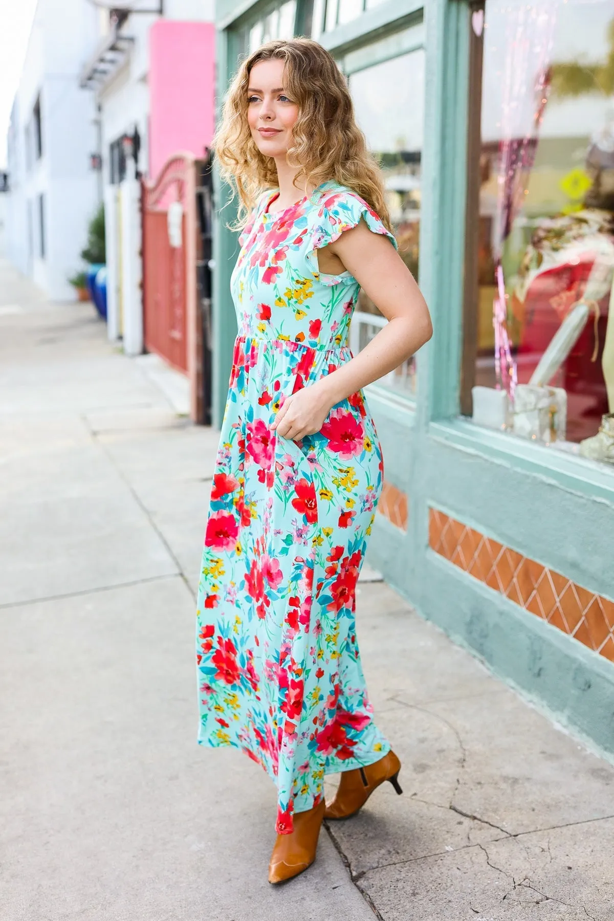 Floral Fit & Flare Maxi Dress