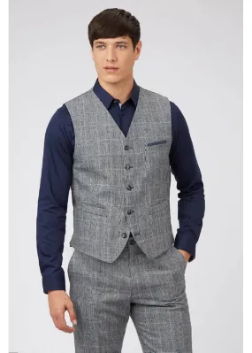 Gibson London Daniel Check Gilet Gray