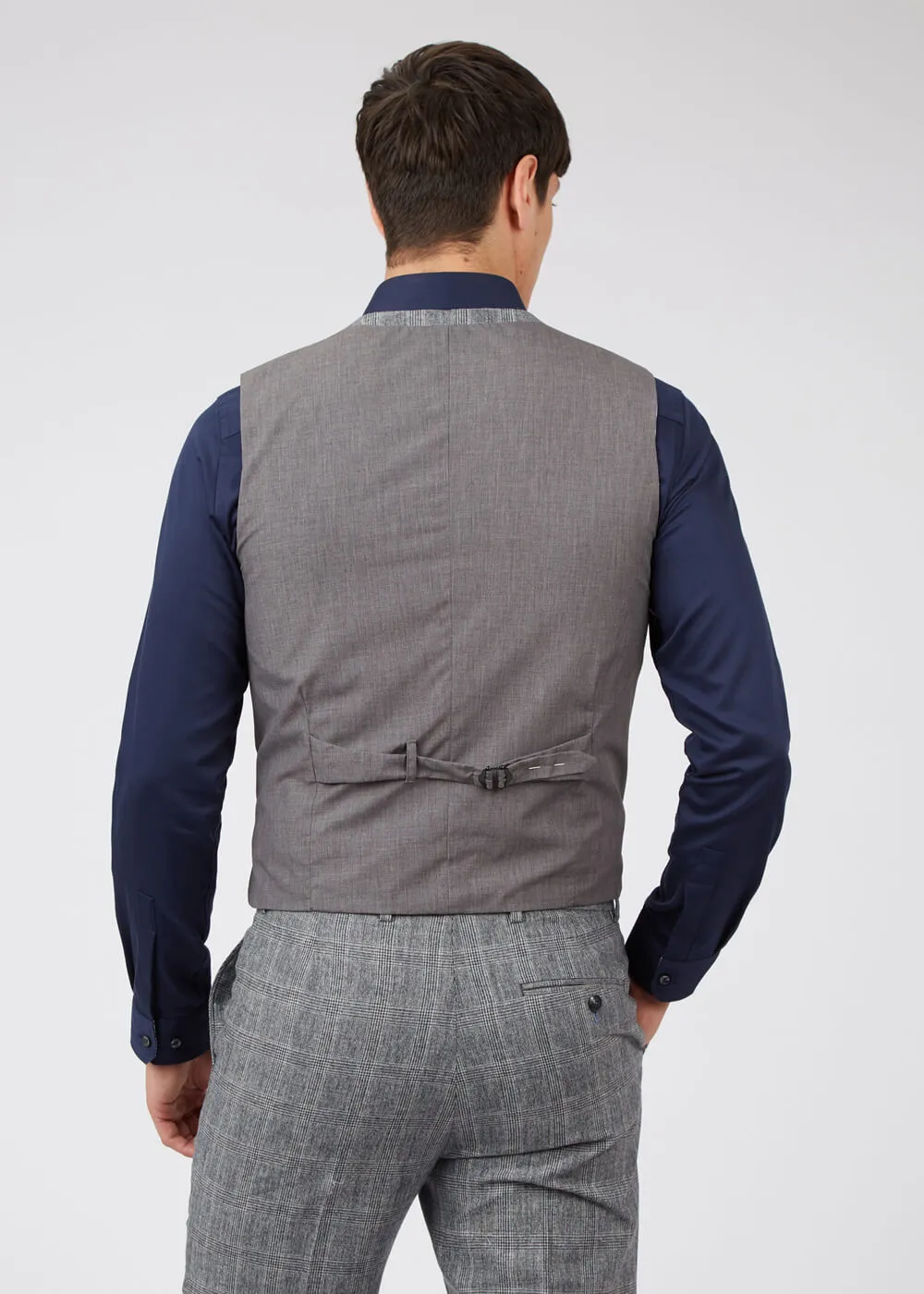 Gibson London Daniel Check Gilet Gray