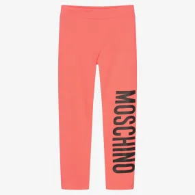 Girls Pink Logo Leggings