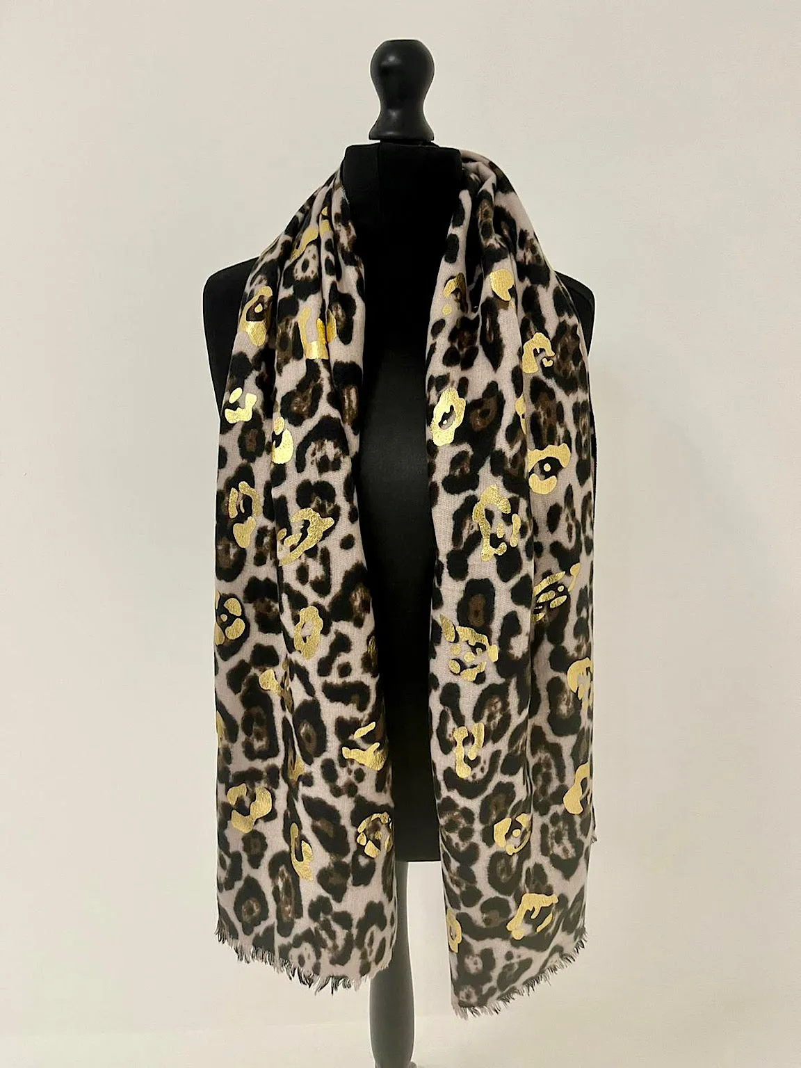 Gold Touch Leopard Print Scarf